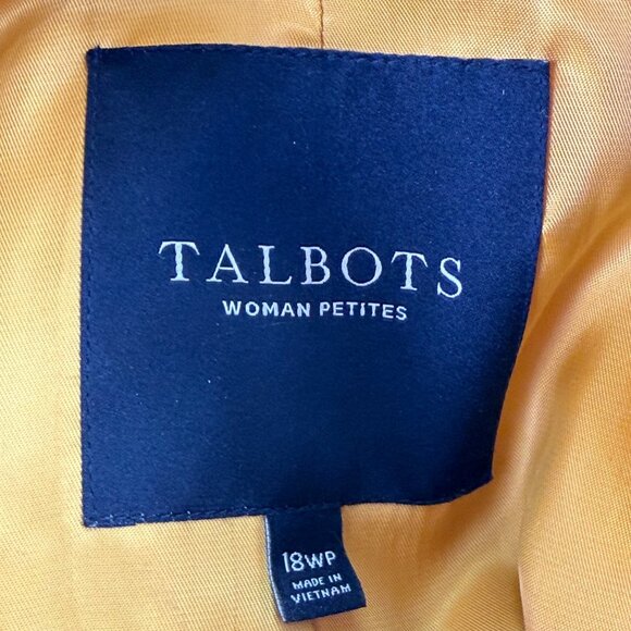 Talbots Women’s Yellow Wool Blend Coat Black Buttons Stylish & Warm Size 18WP - Picture 7 of 10